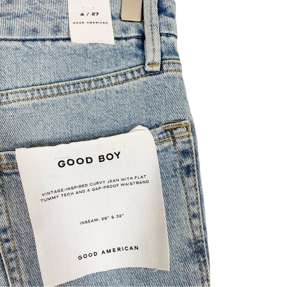 Good American Good Boy High Waist Straight Leg Jeans NEW - Picture 8 of 8